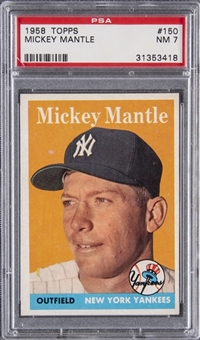 1958 Topps #150 Mickey Mantle – PSA NM 7